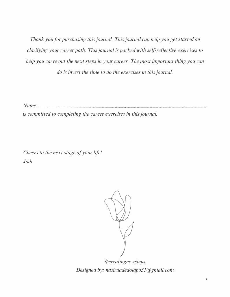 Career Reflection Journal, selected interior sample 2